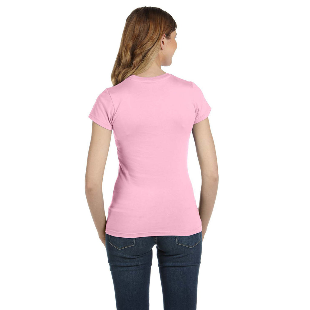 Anvil Women's Charity Pink Ringspun Fitted T-Shirt