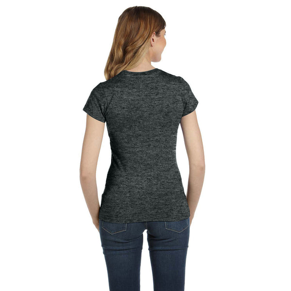 Anvil Women's Heather Dark Grey Ringspun Fitted T-Shirt