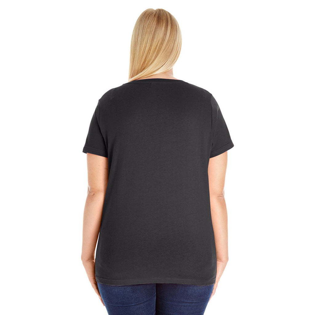 LAT Women's Black Curvy Premium Jersey T-Shirt