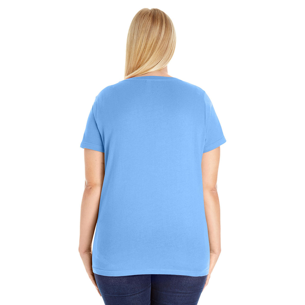 LAT Women's Carolina Blue Curvy Premium Jersey T-Shirt