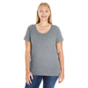 LAT Women's Granite Heather Curvy Premium Jersey T-Shirt