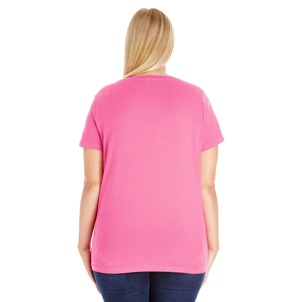 LAT Women's Hot Pink Curvy Premium Jersey T-Shirt
