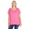LAT Women's Hot Pink Curvy Premium Jersey T-Shirt