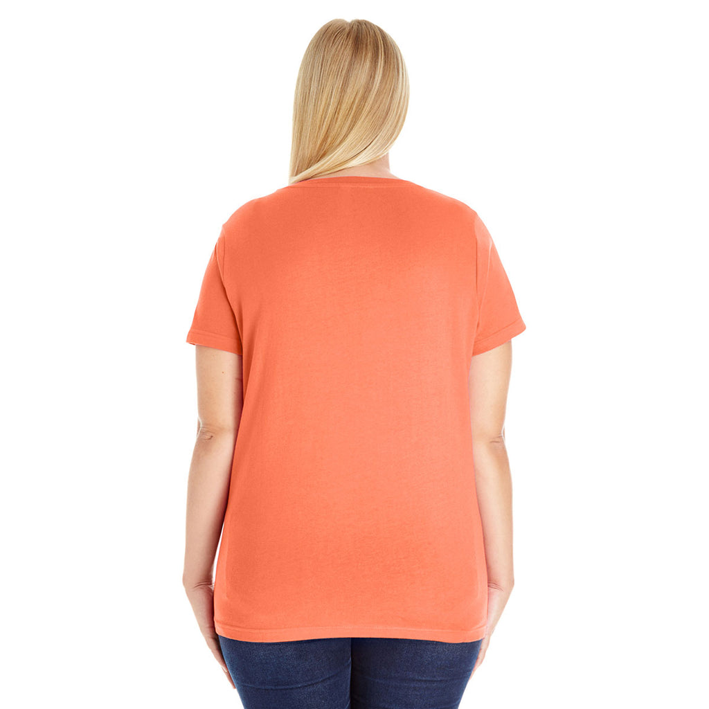 LAT Women's Papaya Curvy Premium Jersey T-Shirt