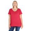 LAT Women's Red Curvy Premium Jersey T-Shirt