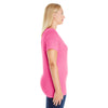 LAT Women's Hot Pink Curvy V-Neck Premium Jersey T-Shirt