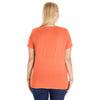 LAT Women's Papaya Curvy V-Neck Premium Jersey T-Shirt