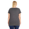 LAT Women's Smoke Curvy V-Neck Premium Jersey T-Shirt