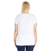 LAT Women's White Curvy V-Neck Premium Jersey T-Shirt