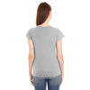 Anvil Women's Heather Grey Lightweight Fitted V-Neck Tee