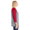 LAT Women's Vintage Heather/Vintage Red Curvy Baseball Premium Jersey T-Shirt