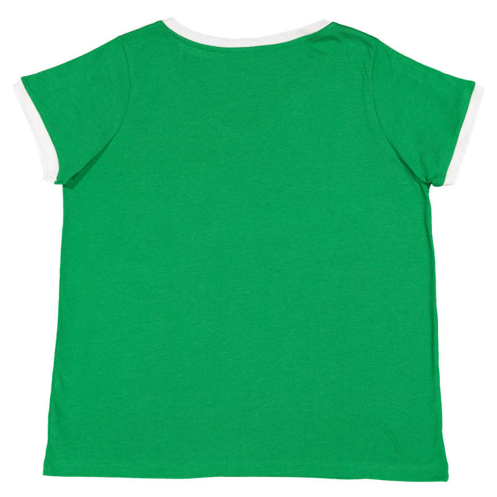 LAT Women's Vintage Green/White Curvy Soccer Ringer Premium T-Shirt