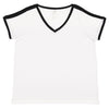 LAT Women's White/Black Curvy Soccer Ringer Premium T-Shirt