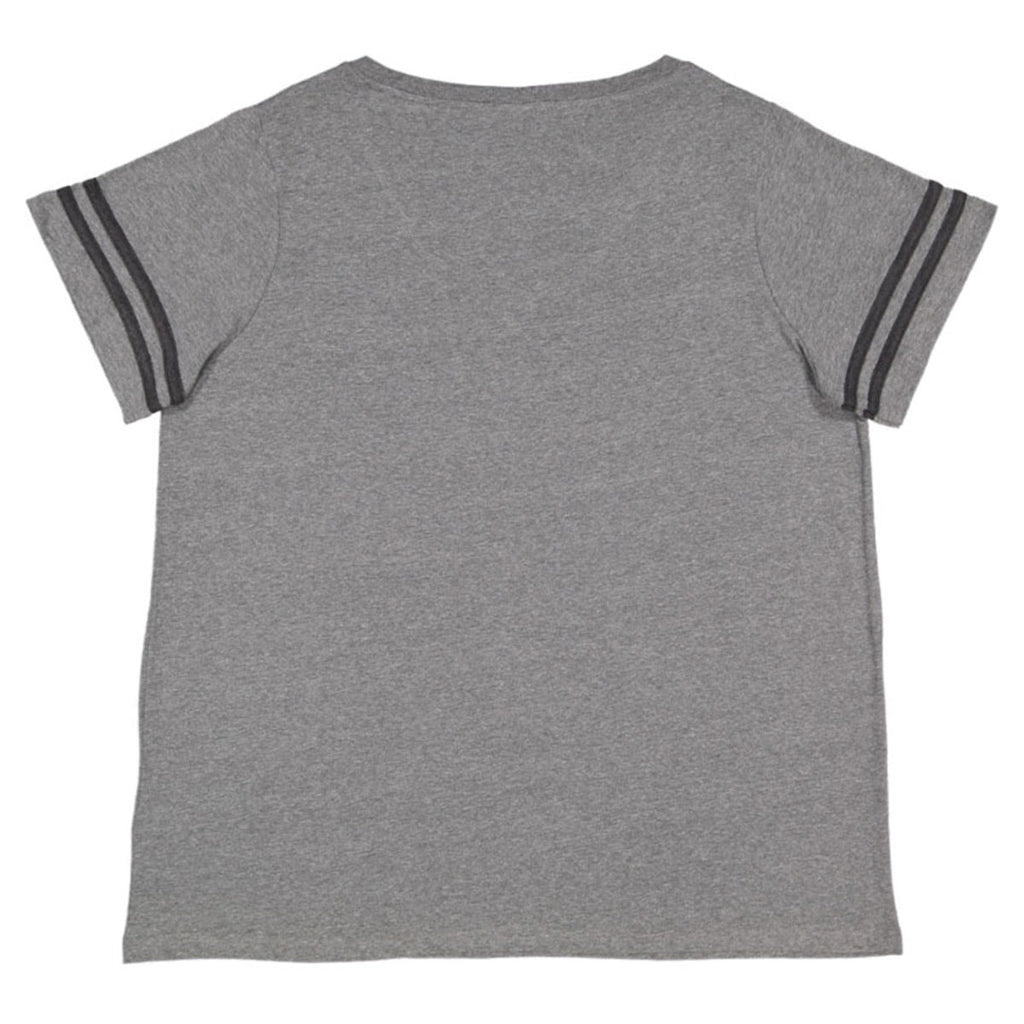 LAT Women's Granite Heather/Vintage Smoke Curvy Football Premium Jersey T-Shirt