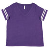 LAT Women's Vintage Purple/Blended White Curvy Football Premium Jersey T-Shirt