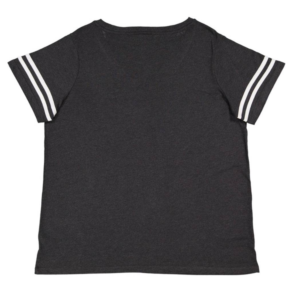 LAT Women's Vintage Smoke/Blended White Curvy Football Premium Jersey T-Shirt