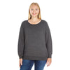 LAT Women's Smoke Curvy Slouchy French Terry Pullover