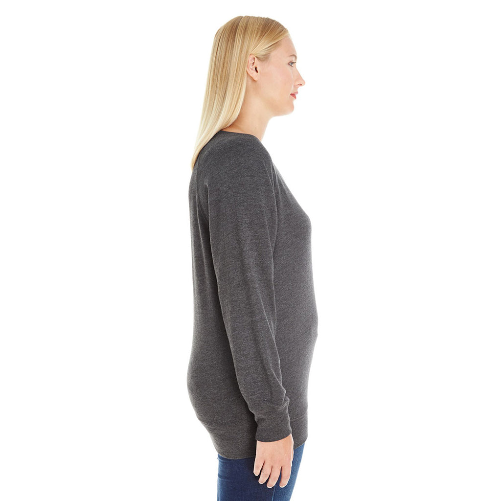 LAT Women's Smoke Curvy Slouchy French Terry Pullover