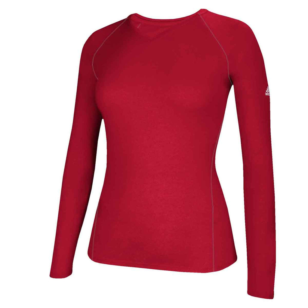 adidas Women s Power Red Climalite Long Sleeve Tee