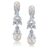 Carolee The Lily Floral Pearl Linear Drop Clip On Earrings