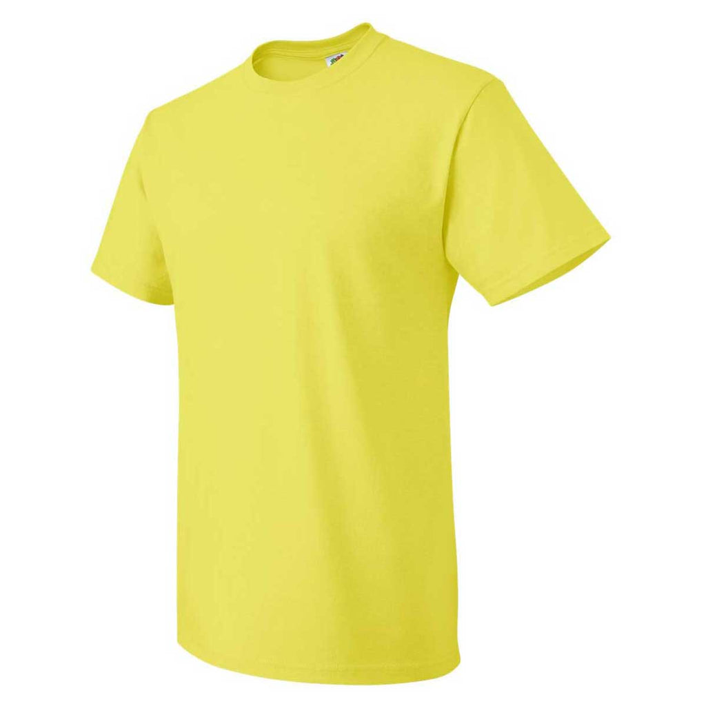 Fruit of the Loom Men's Neon Yellow HD Cotton Short Sleeve T-Shirt