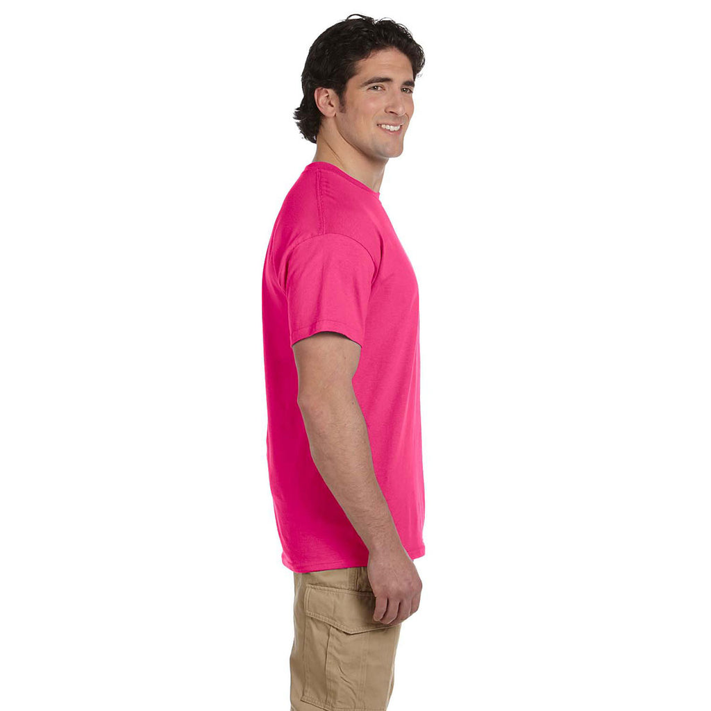 Fruit of the Loom Men's Cyber Pink 5 oz. HD Cotton T-Shirt