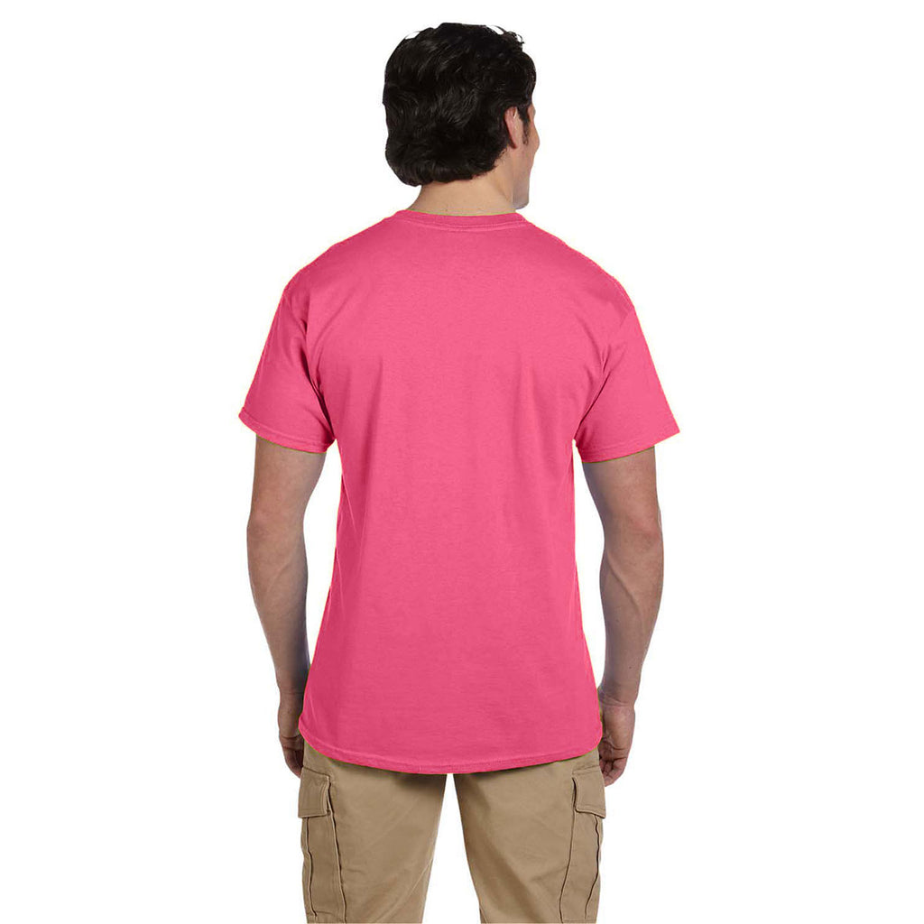 Fruit of the Loom Men's Neon Pink 5 oz. HD Cotton T-Shirt