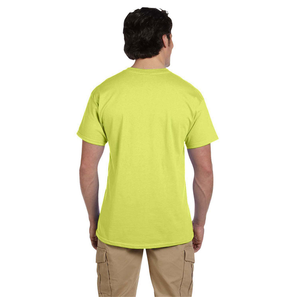 Fruit of the Loom Men's Neon Yellow 5 oz. HD Cotton T-Shirt