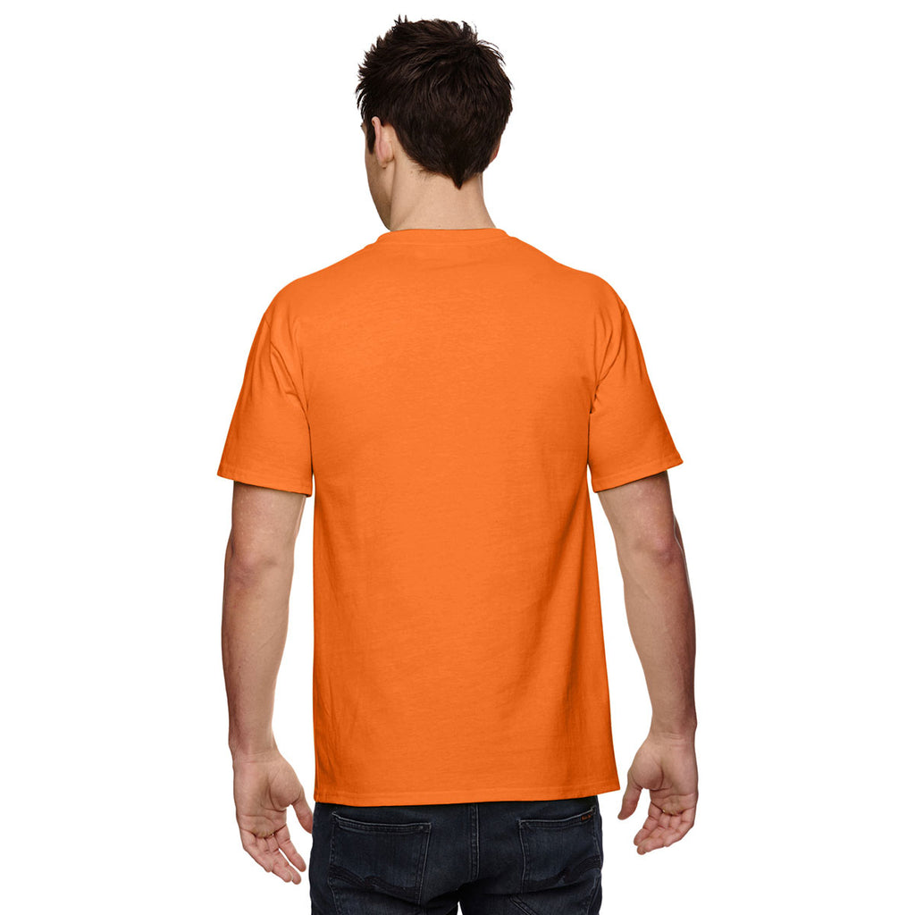 Fruit of the Loom Men's Safety Orange 5 oz. HD Cotton Pocket T-Shirt