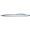 Hub Pens Blue Trim Silver X2 Stylus Pen with Blue Ink