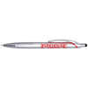 Hub Pens Red Trim Silver X2 Stylus Pen with Blue Ink
