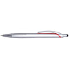 Hub Pens Red Trim Silver X2 Stylus Pen with Blue Ink