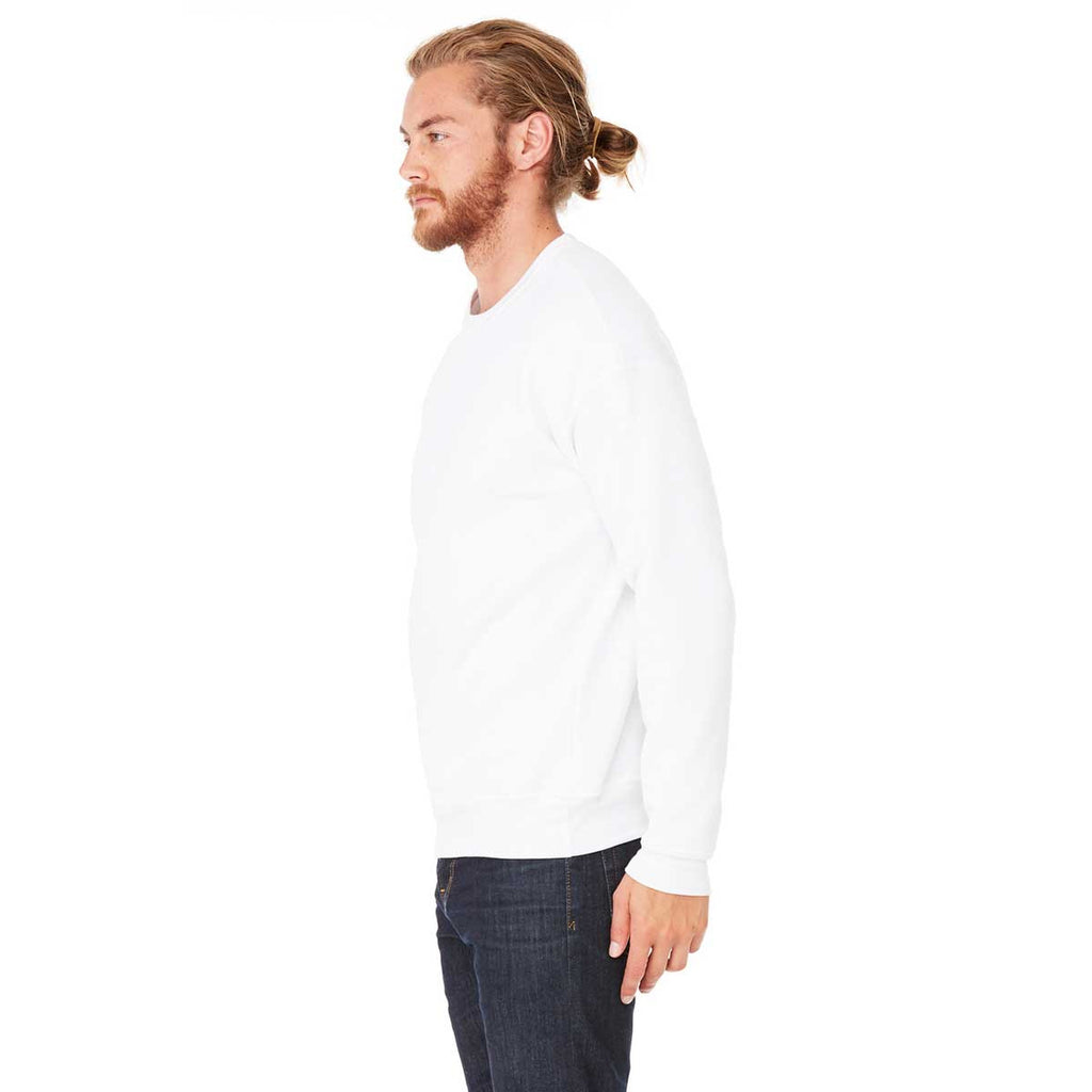 Bella + Canvas Unisex White Drop Shoulder Fleece Sweatshirt