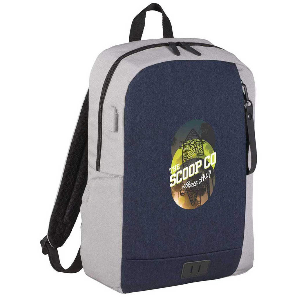 Leed's NBN Navy/Grey Whitby Slim 15" Computer Backpack with USB Port