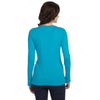 Anvil Women's Carribean Blue Ringspun Sheer Long-Sleeve Featherweight T-Shirt