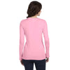 Anvil Women's Charity Pink Ringspun Sheer Long-Sleeve Featherweight T-Shirt