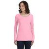 Anvil Women's Charity Pink Ringspun Sheer Long-Sleeve Featherweight T-Shirt
