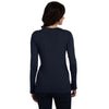 Anvil Women's Navy Ringspun Sheer Long-Sleeve Featherweight T-Shirt