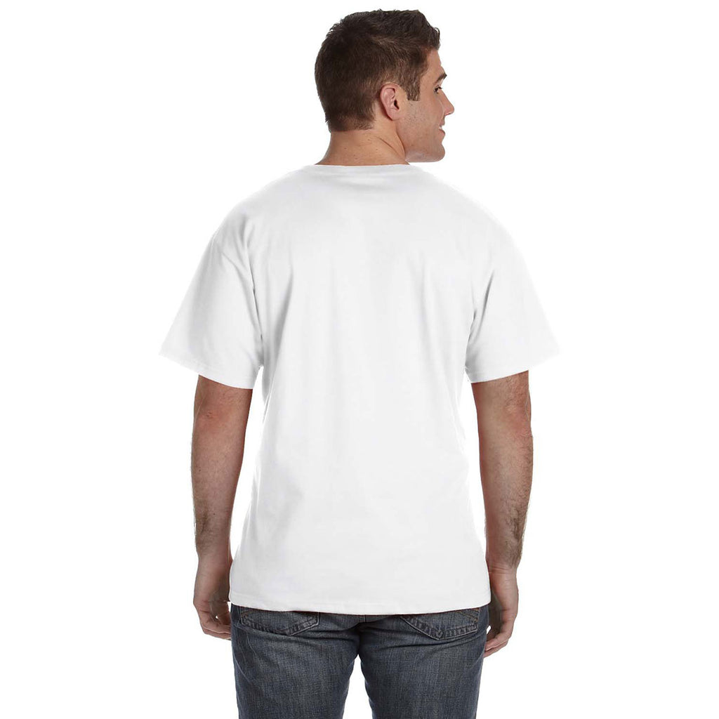 Fruit of the Loom Men's White 5 oz. HD Cotton V-Neck T-Shirt