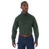 Wrangler Men's Forest Green Riggs Workwear Long Sleeve Button Down Solid Twill Work Shirt