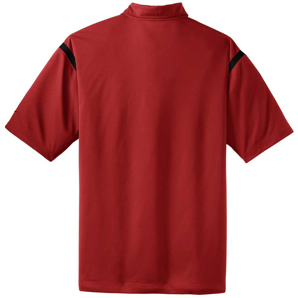 Nike Golf Men's Red/Black Dri-FIT S/S Shoulder Stripe Polo