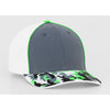 Pacific Headwear Graphite/Neon Green Glamo Trucker Mesh Cap