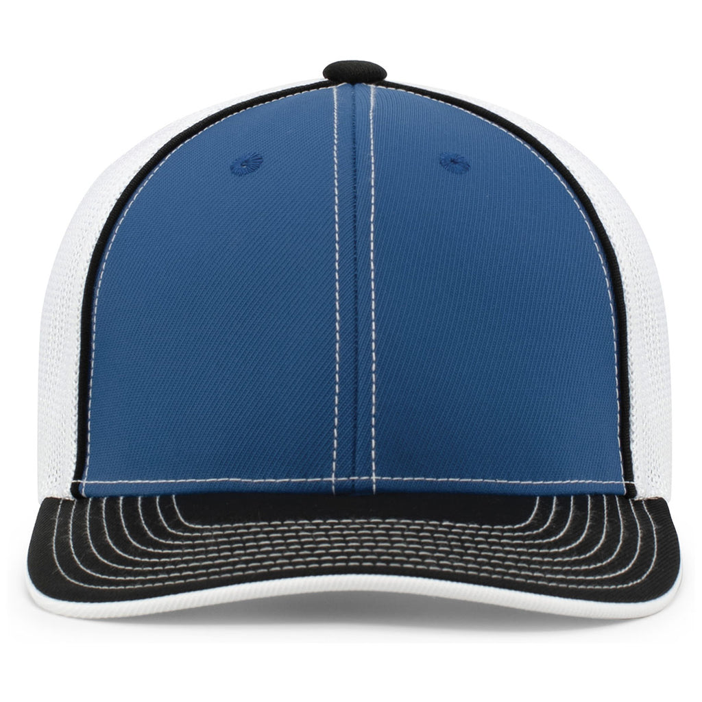 Pacific Headwear Royal/White/Black Universal Fitted Trucker Mesh Cap