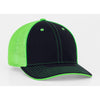 Pacific Headwear Black/Neon Green Universal Fitted Trucker Mesh Cap