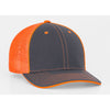 Pacific Headwear Graphite/Neon Orange Universal Fitted Trucker Mesh Cap