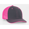 Pacific Headwear Graphite/Pink Universal Fitted Trucker Mesh Cap