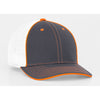 Pacific Headwear Graphite/White/Neon Orange Universal Fitted Trucker Mesh Cap