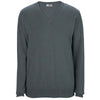 Edwards Men's Steel Grey V-Neck Cotton Blend Sweater