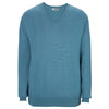 Edwards Men's Slate Blue V-Neck Cotton Blend Sweater