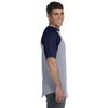 Augusta Sportswear Men's Athletic Heather/Navy Short-Sleeve Baseball Jersey